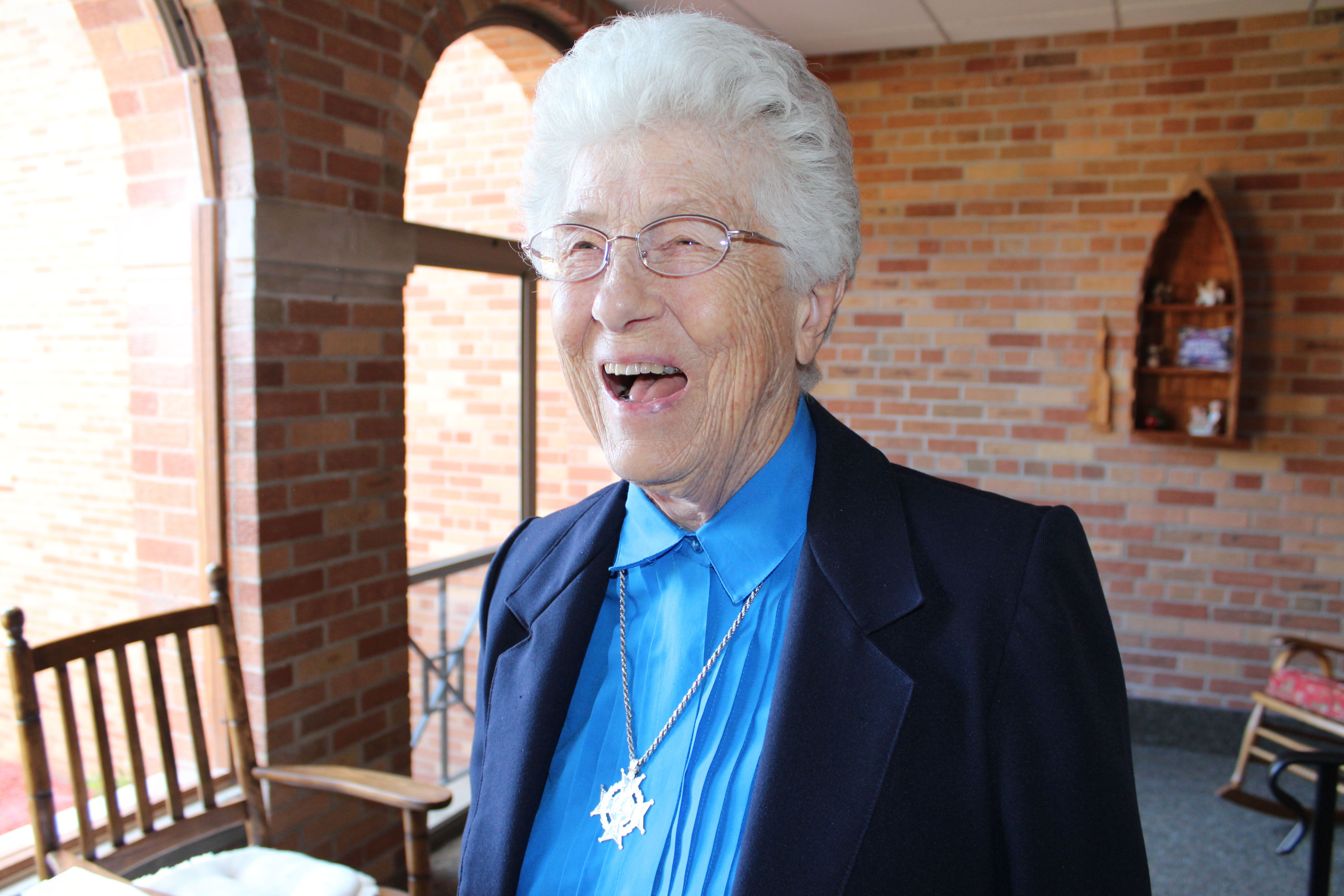 Full of life, Sister Leclare Beres easily erupts in laughter.
Photo by: Stephanie Wezelman